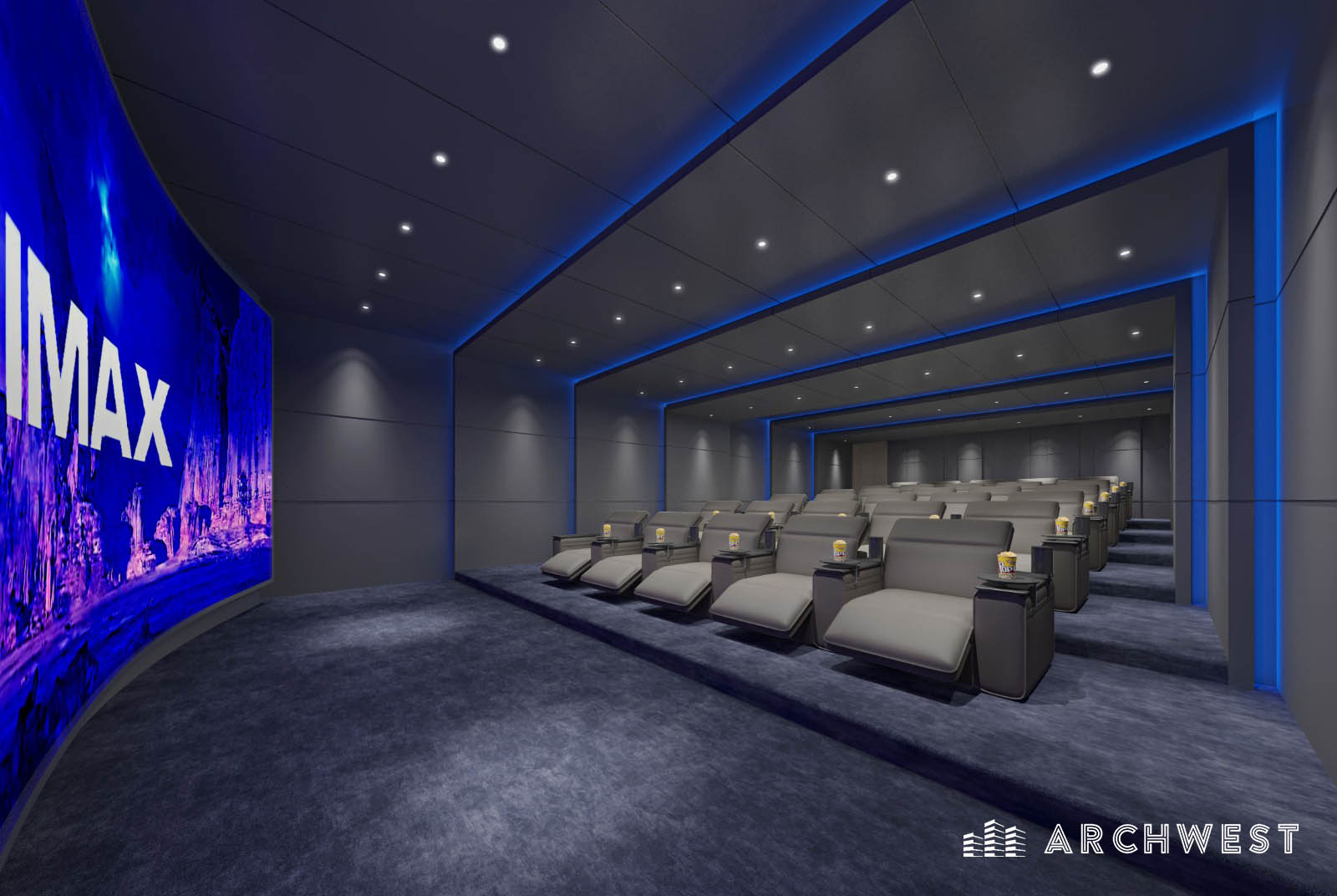 46. 3D Render of a Mini Theater in a Hotel